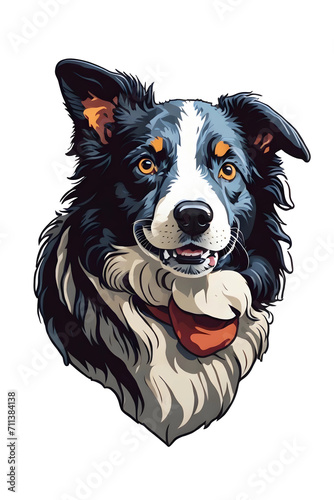 Border collie dog, portrait of cute purebred Border collie dog, Generative AI