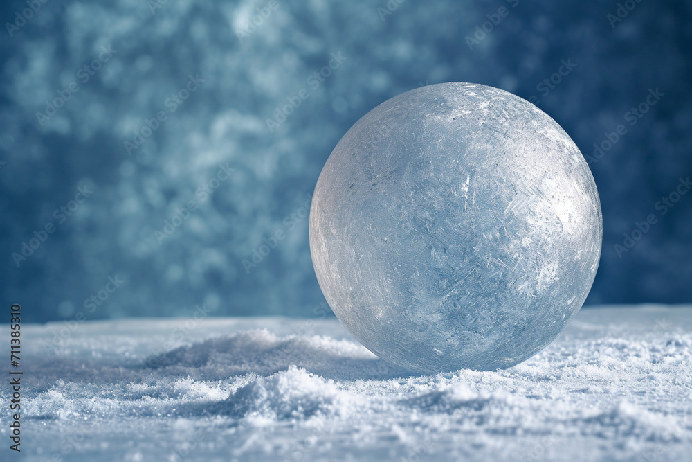 A surreal depiction of mercury in its rare solid state at extreme cold. - obrazy, fototapety, plakaty 