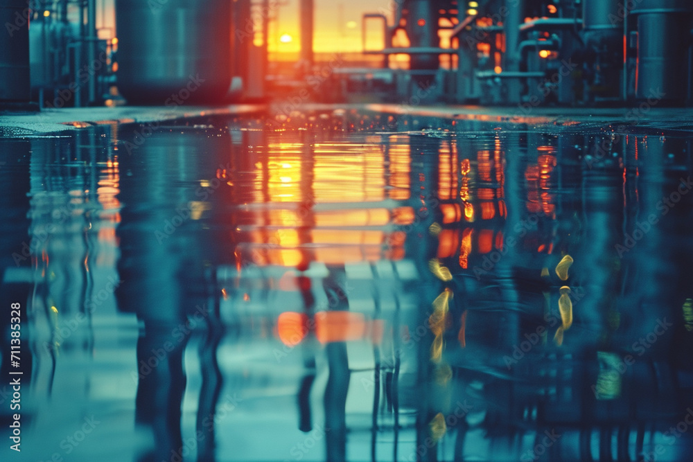 Fototapeta premium The application of mercury in modern industry, illustrated abstractly.