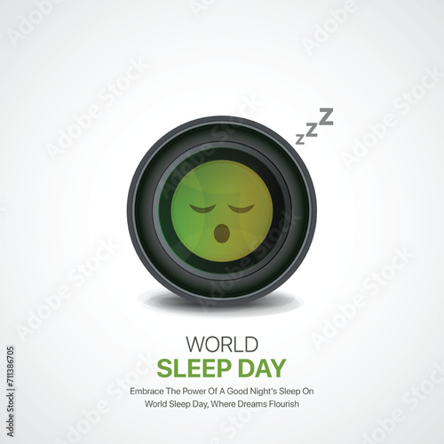 World sleep day. sleep day creative ads design March 15. social media poster, vector, 3D illustration.