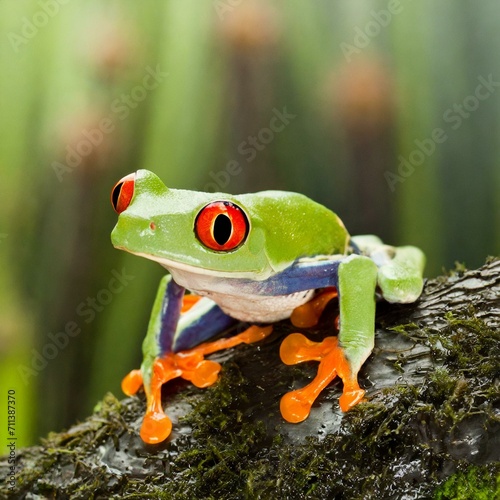Tree frog, laughing flying frog, animal close-up