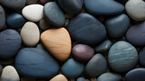 gray stones background. gray pebbles texture background. Pebble sea beach close-up. Generative AI