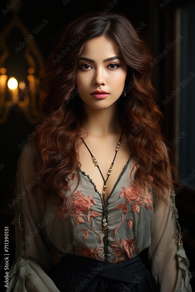 Portrait of beautiful Asian girl looking so beautiful 