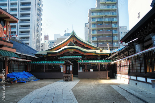 大阪、堀川戎神社の拝殿と境内風景 photo