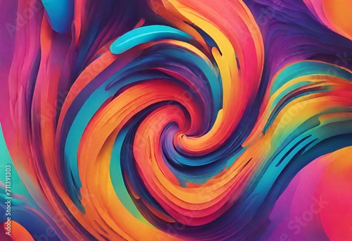 Vibrant Abstract Art with Fluid Colorful Waves and splash