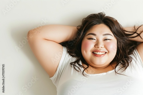 太っている日本人女性のポートレート（デブ・肥満・減量・オーバーサイズ・ダイエット）  photo