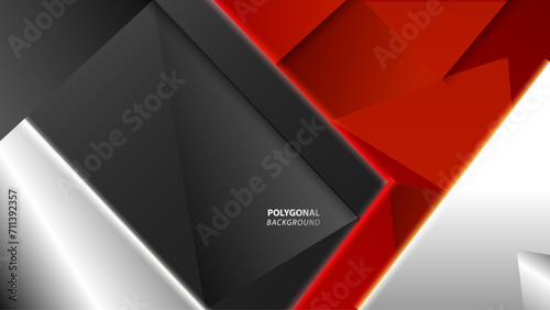 polygon background red light white and black for web and graphic design