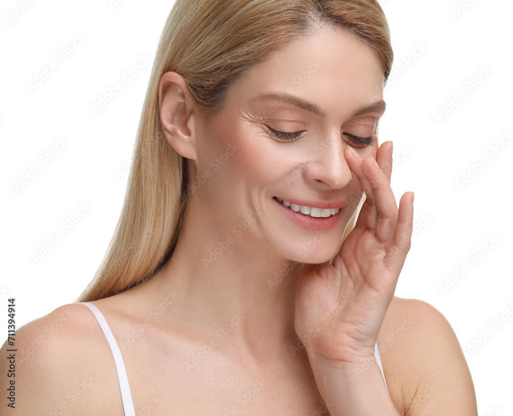 Beautiful woman with healthy skin on white background Beautiful woman with healthy skin on white background