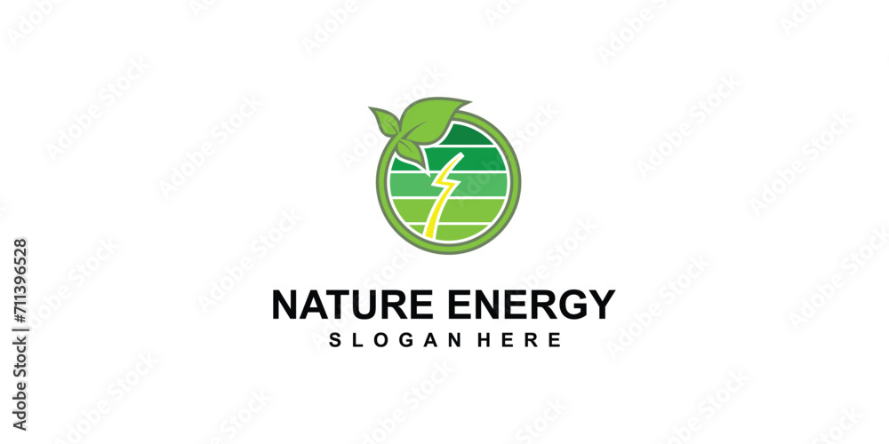 Simple nature energy logo design with modern concept| premium vector Simple nature energy logo design with modern concept| premium vector