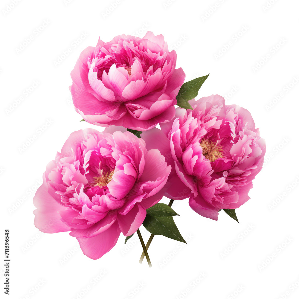 Beautiful peony flower isolated on white.