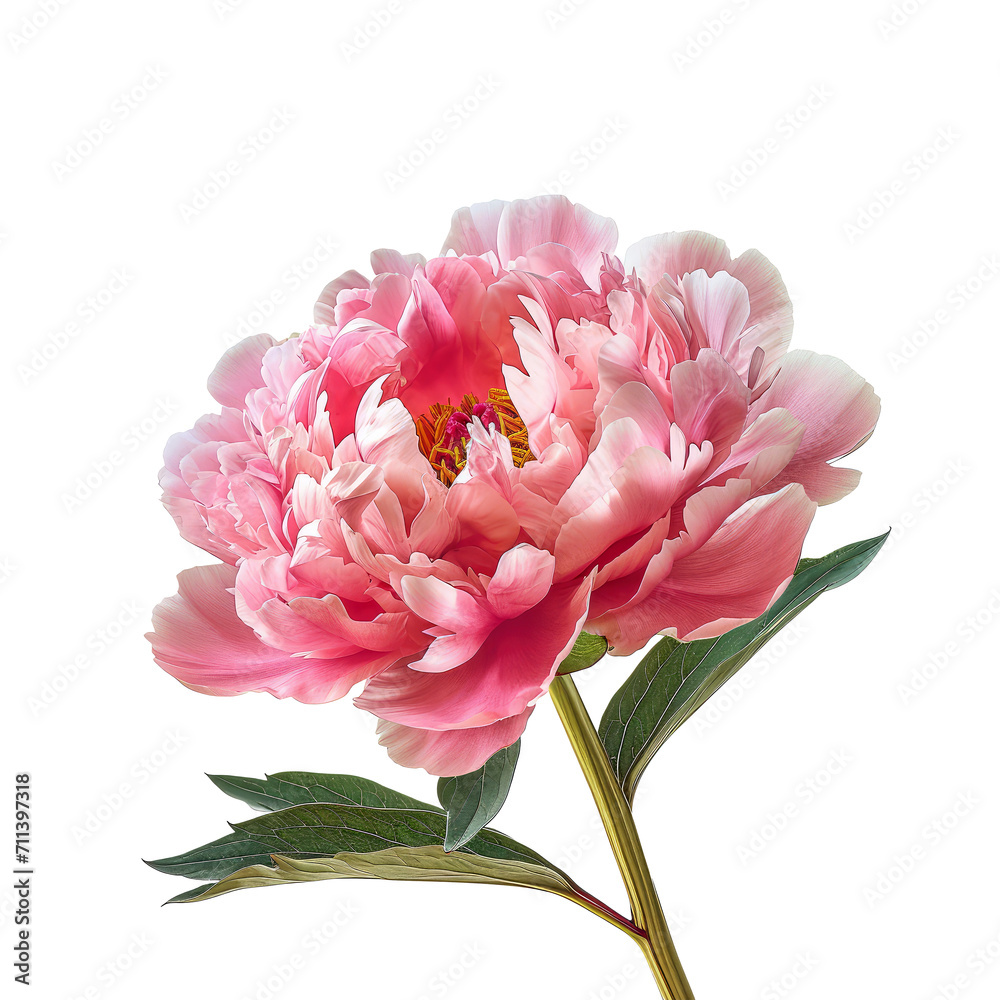 Beautiful peony flower isolated on white. Beautiful peony flower isolated on white.