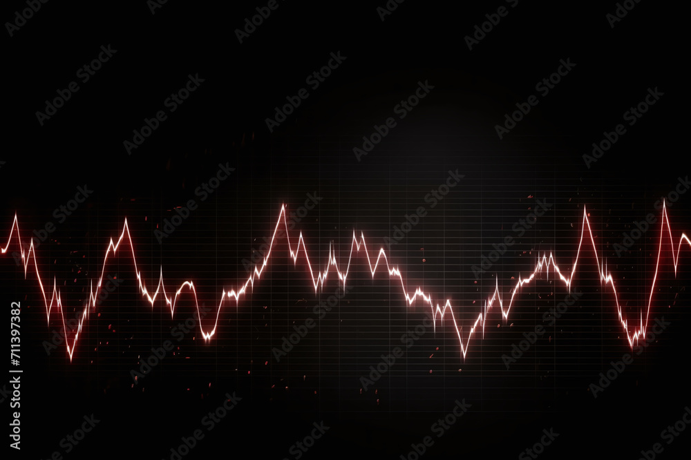 Heartbeat on black background
