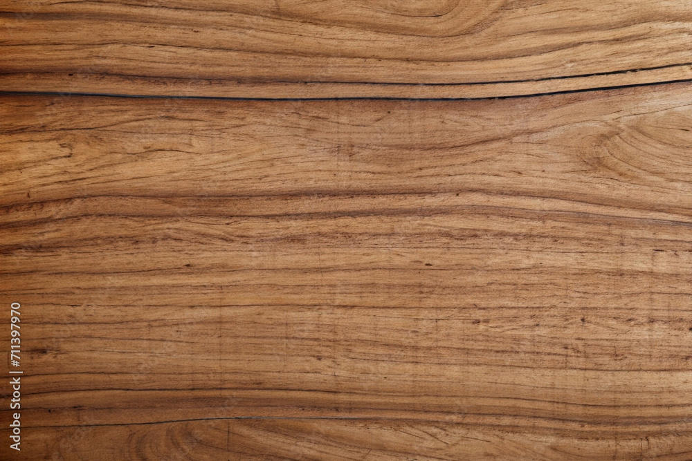 Naklejka premium Textura de uma tábua de madeira, com veios e vincos de cor bege e marrom.