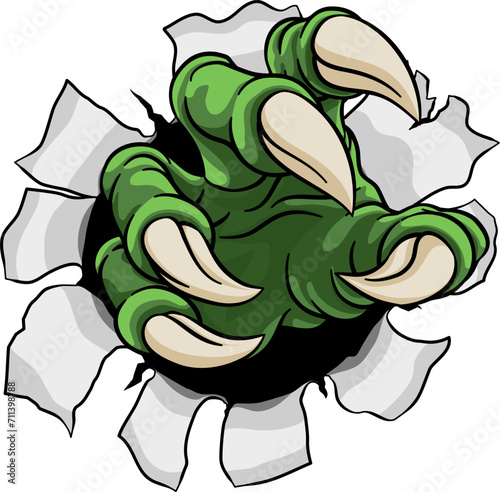 A monster or dinosaur claw,...