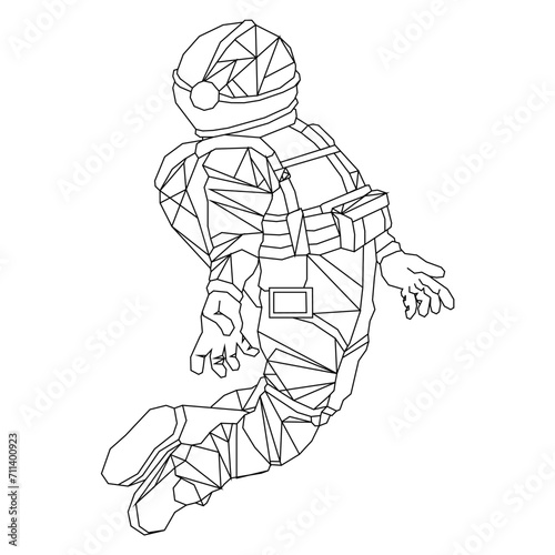 geometric astronaut drawing doodle illustration (ID: 711400923)