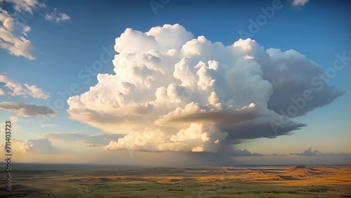 An intricate array of billowing thunderheads swirling in an endless dance photo