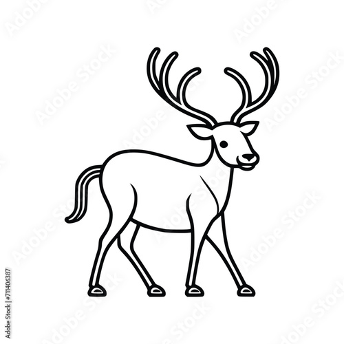 Reindeer wild animal icon vector EPS