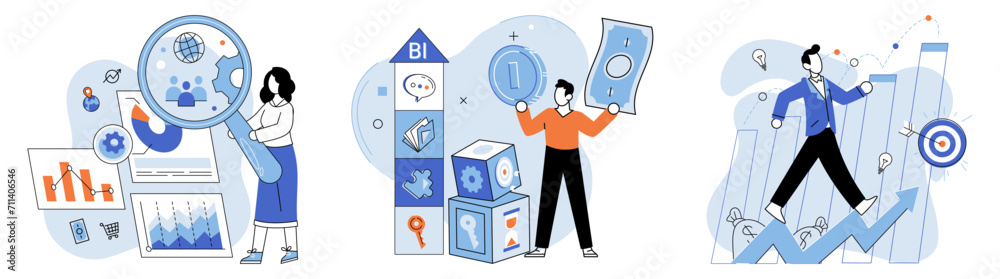 Business manage. Vector illustration. Corporations employ managers to oversee different departments Workplace culture and cooperation impact employee productivity The concept business management Business manage. Vector illustration. Corporations employ managers to oversee different departments Workplace culture and cooperation impact employee productivity The concept business management