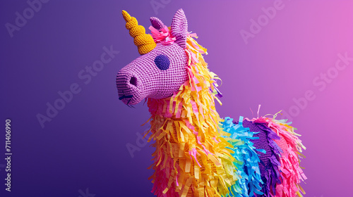 Traditional Mexican piñata in horse shape. Happy birthday concept. 