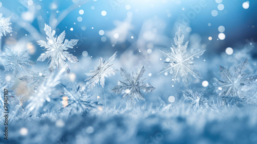 Winter Tranquility: Capturing the Serenity of Glistening Snowflakes © Graphics.Parasite