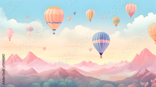 Dreamy ethereal wallpaper with floating hot air balloons against a pastel sky,,
Ethereal Wallpaper Delight