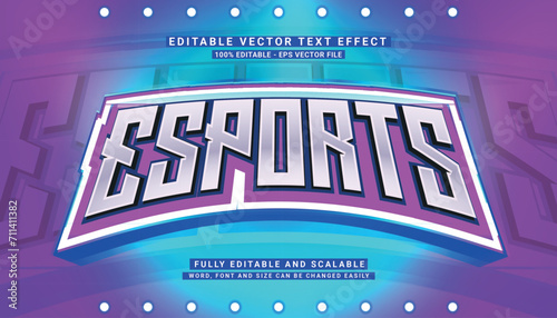 ESPORT GAMER 3D TEXT EFFECT EDITABLE VECTOR SPORT SOCCER BASKET BADMINTON BLUE LIGHT GLOW 3