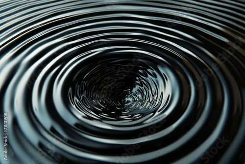 Black water surface water drop wave background, close up
 