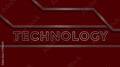 TECHNOLOGY lettering in Rolling Text animation - slotmachine effect - abstract background with overlap layers in 4K