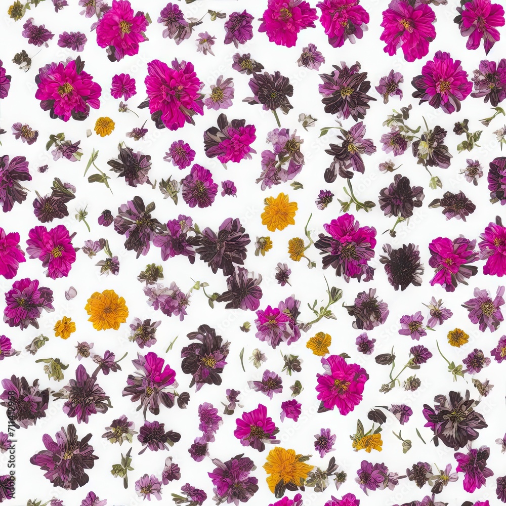 Flowers. Abstract seamless pattern. AI generated. Flowers. Abstract seamless pattern. AI generated.