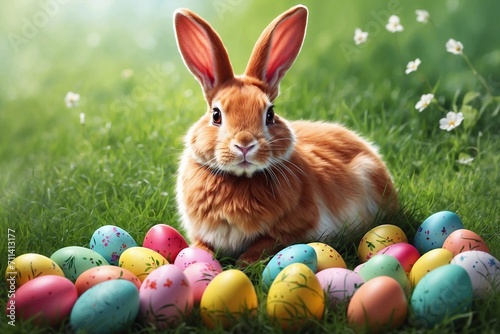 bunny and Easter watercolor eggs, floral blooms, and delightful designs for easter invitations, cards, and congratulatory greetings