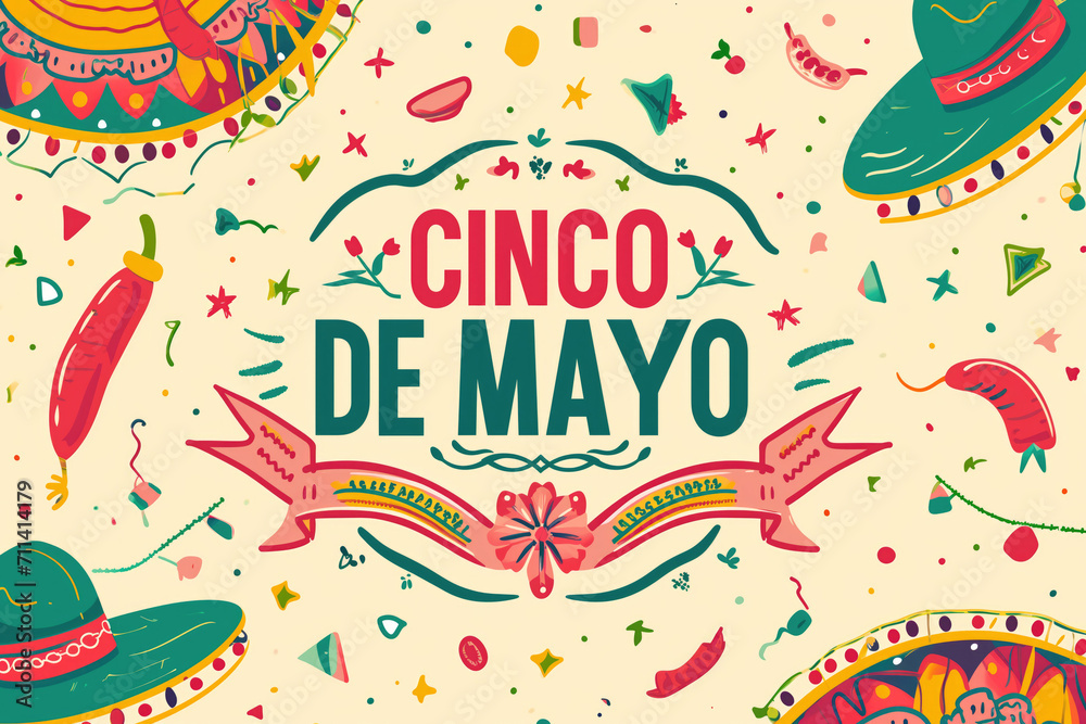 mexican national holiday celebration poster illustration design