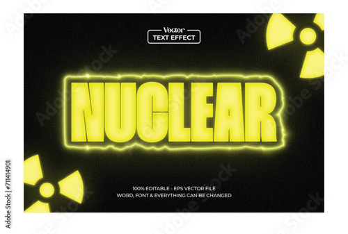 Nuclear power yellow lightning text effect