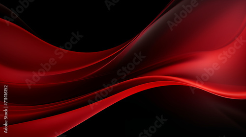 Néon effet flou, vague en mouvement, rouge sur fond noir. Pour conception et création graphique, bannière.