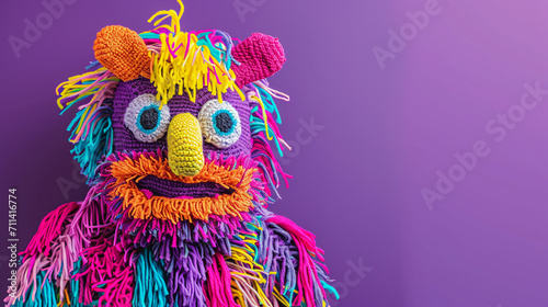 Traditional Mexican piñata, funny monster toy. Happy birthday concept.  photo