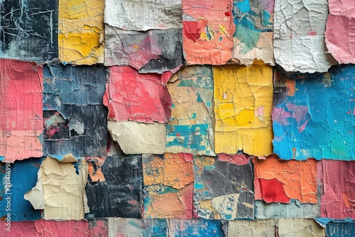 Whimsical Mosaic of Ripped Paper