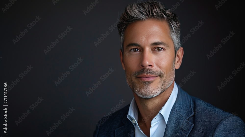 Logistics manager posing in warehouse, Business man portrait with copy space Logistics manager posing in warehouse, Business man portrait with copy space