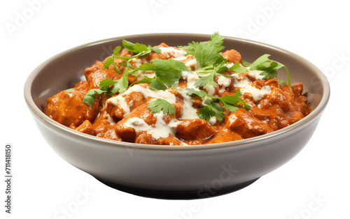 Butter Chicken Bliss on Your Plate on White or PNG Transparent Background