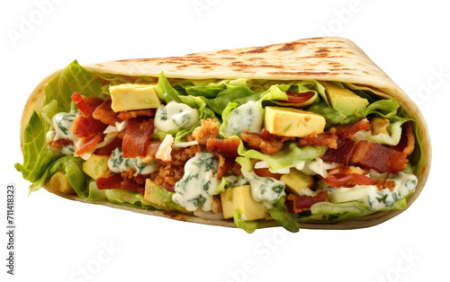 Indulge in the Classic Caesar Salad Wrap on White or PNG Transparent Background