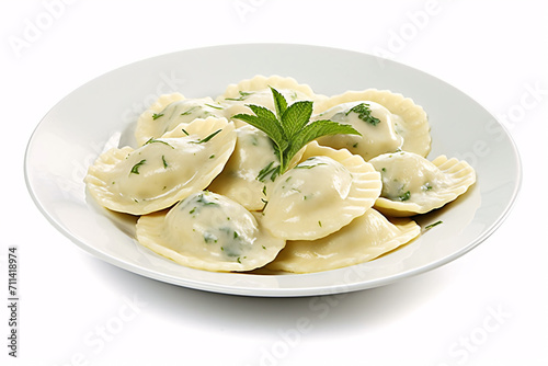 Ravioli on Dish. Delicious Italian Pasta
