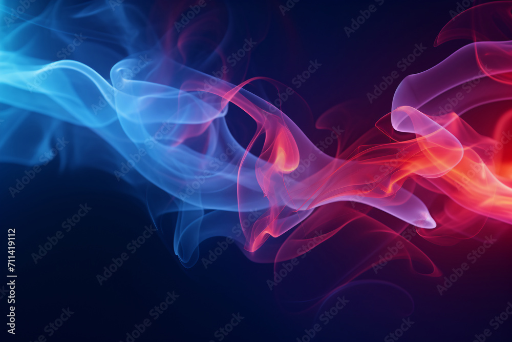 Fototapeta premium Abstract Colorful Smoke Explosion on Black Background