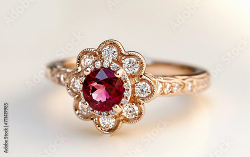 Luxury gold diamond ring for a love wedding
