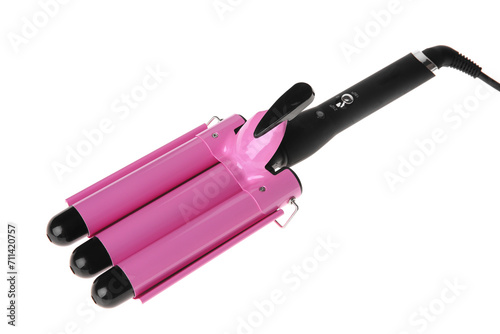 Curling iron isolated on white. Hair styling device