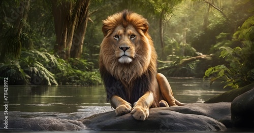 King of the Jungle Lion s Hunt  in Regal Journey Through the Heart of the Forest