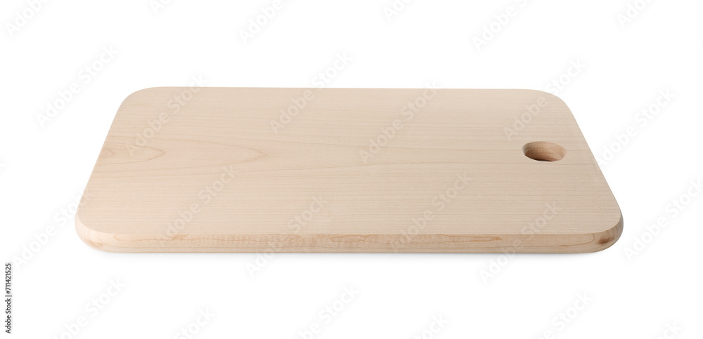 One wooden cutting board isolated on white One wooden cutting board isolated on white