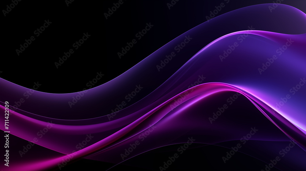 Néon effet flou, vague en mouvement, violet, mauve sur fond noir. Pour conception et création graphique, bannière. Néon effet flou, vague en mouvement, violet, mauve sur fond noir. Pour conception et création graphique, bannière.