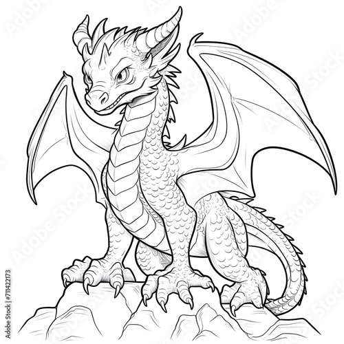 Dragon Coloring Page  Ai Generative