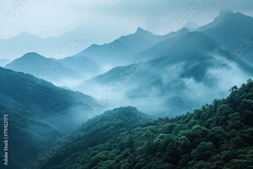 Mystical Haze: The Enigmatic Mountain Landscape © Louis Deconinck