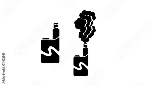 Vape pen, equipment for smoking,  black isolated silhouette