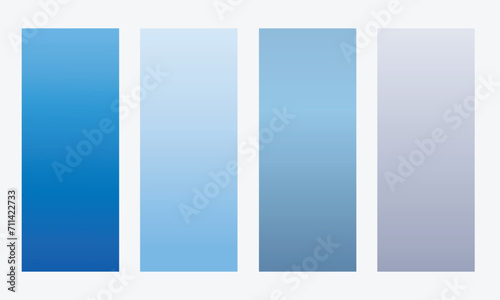 blue gradient color pallet sets vector.