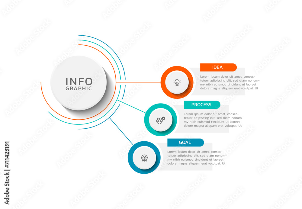 Fototapeta premium Steps infographics business colorful elements design